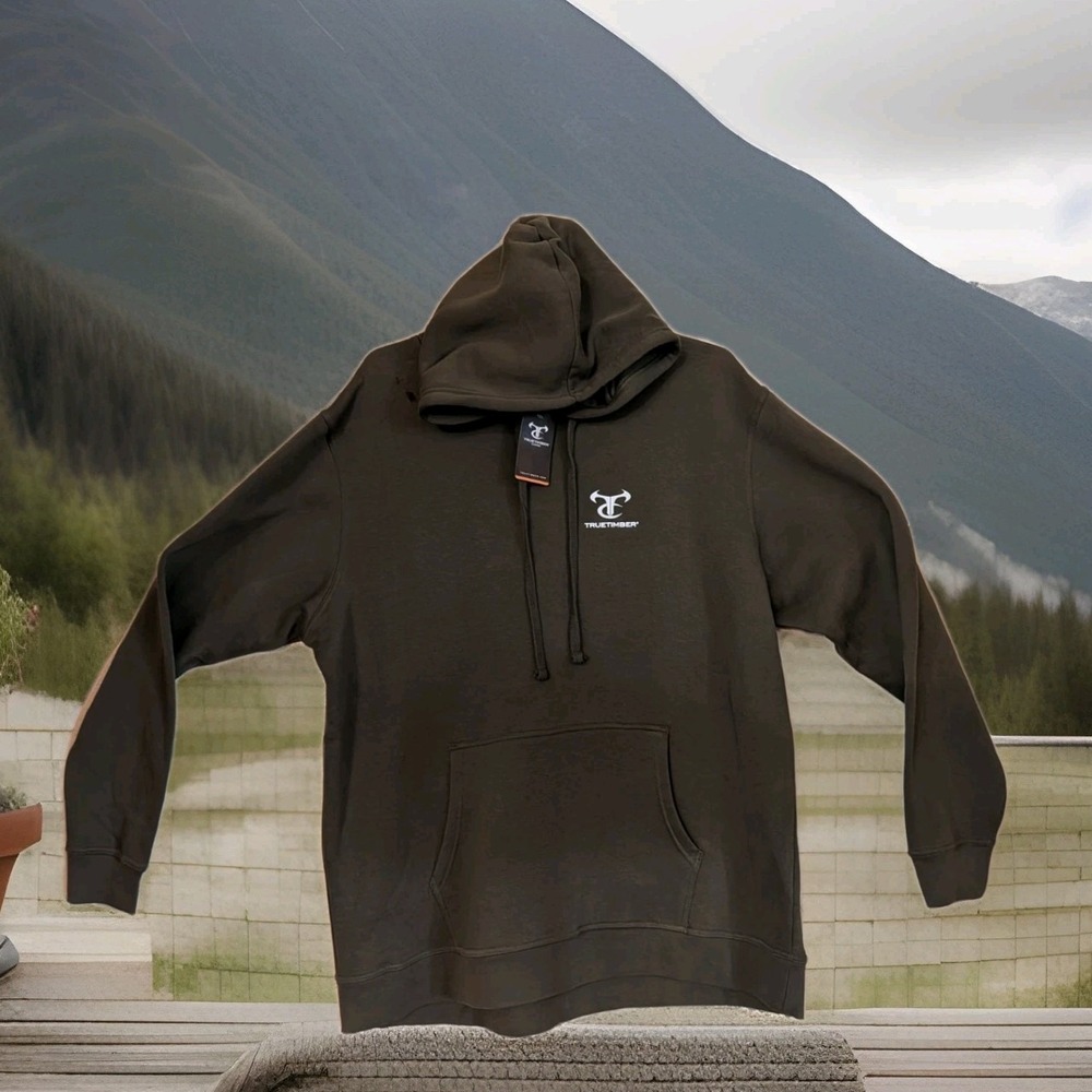 Truetimber Mens Olive Green Freedom & Liberty Eagle Flag Hoodie Sweatshirt